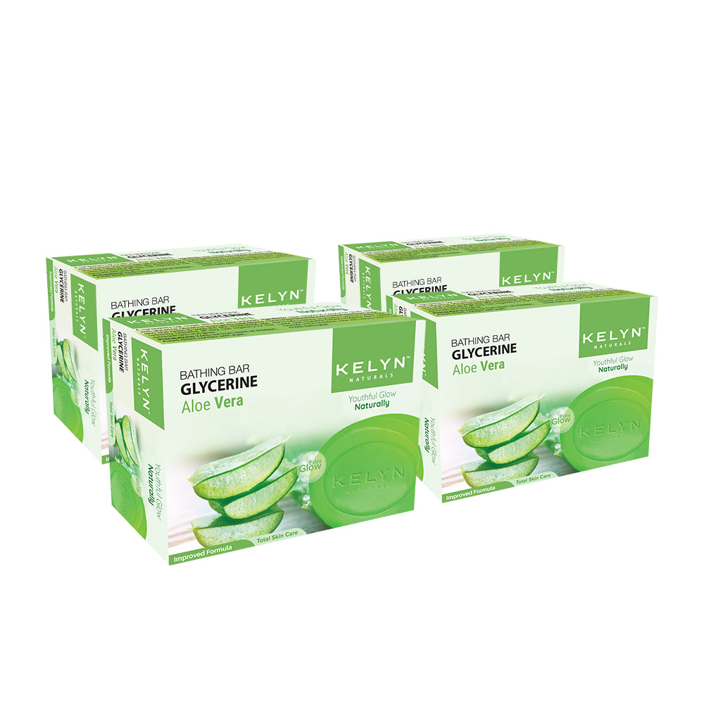 Kelyn Glycerin Aloe Vera Bathing Soap (Pack of 4) – 75g each