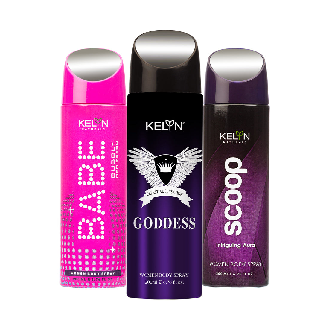 Goddess, Babe, Scoop Deodorant for Women Body Spray (Pack of 3) 200 ml each