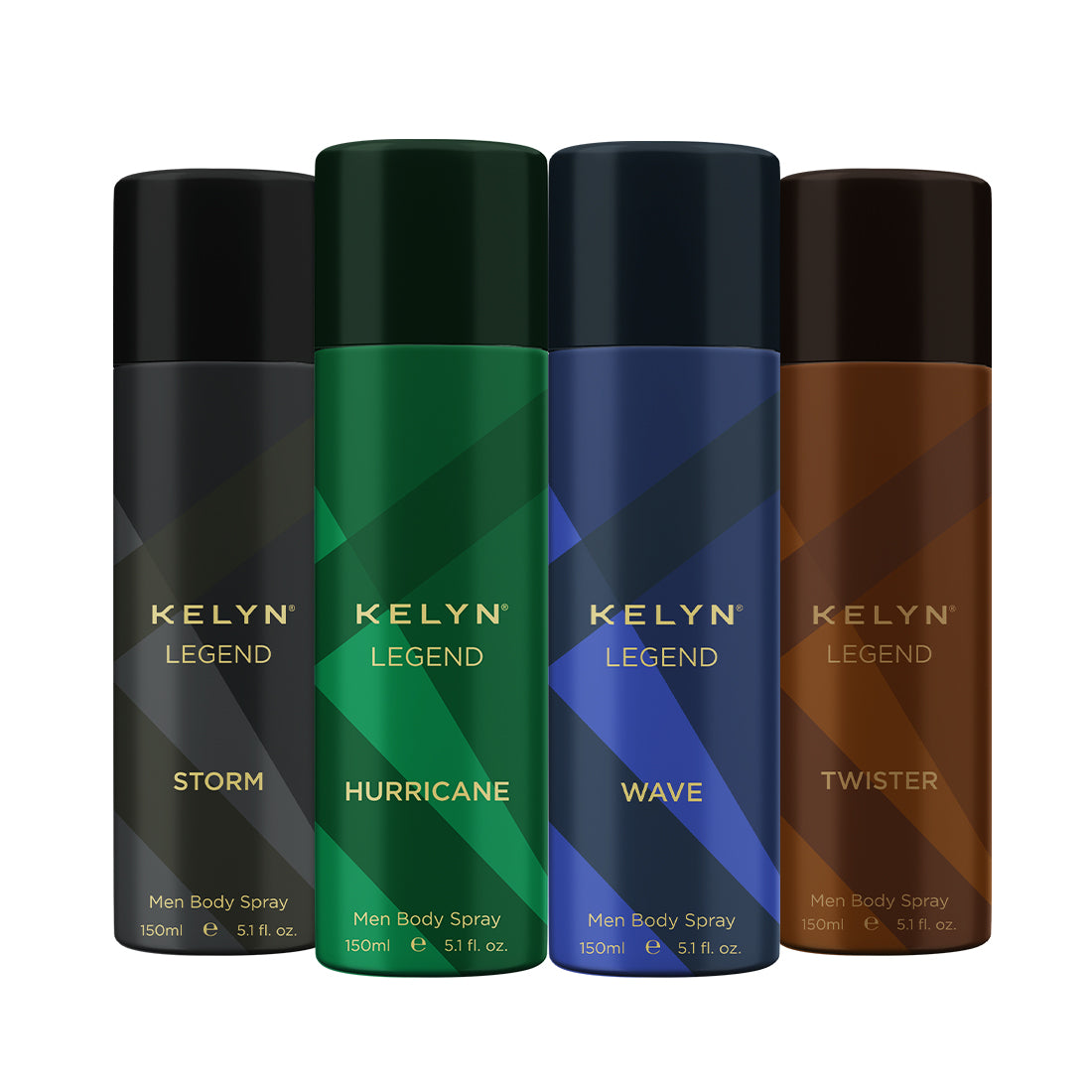 Legend Storm, Twister, Hurricane, Wave Deodorant for Men Body Spray (Pack of 4) 150 ml each