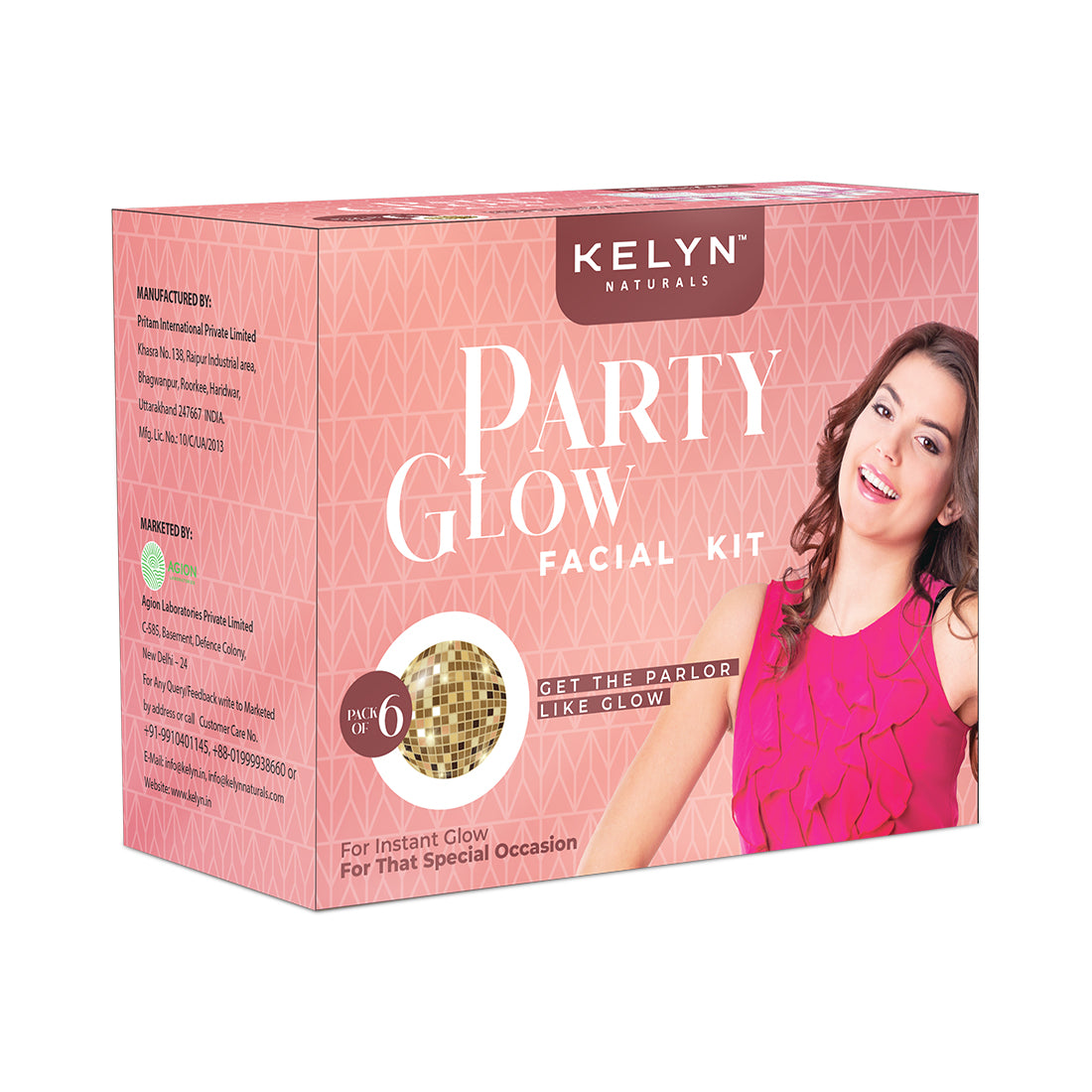 Kelyn Party Glow Facial Kit (Pack of 6) - 60g