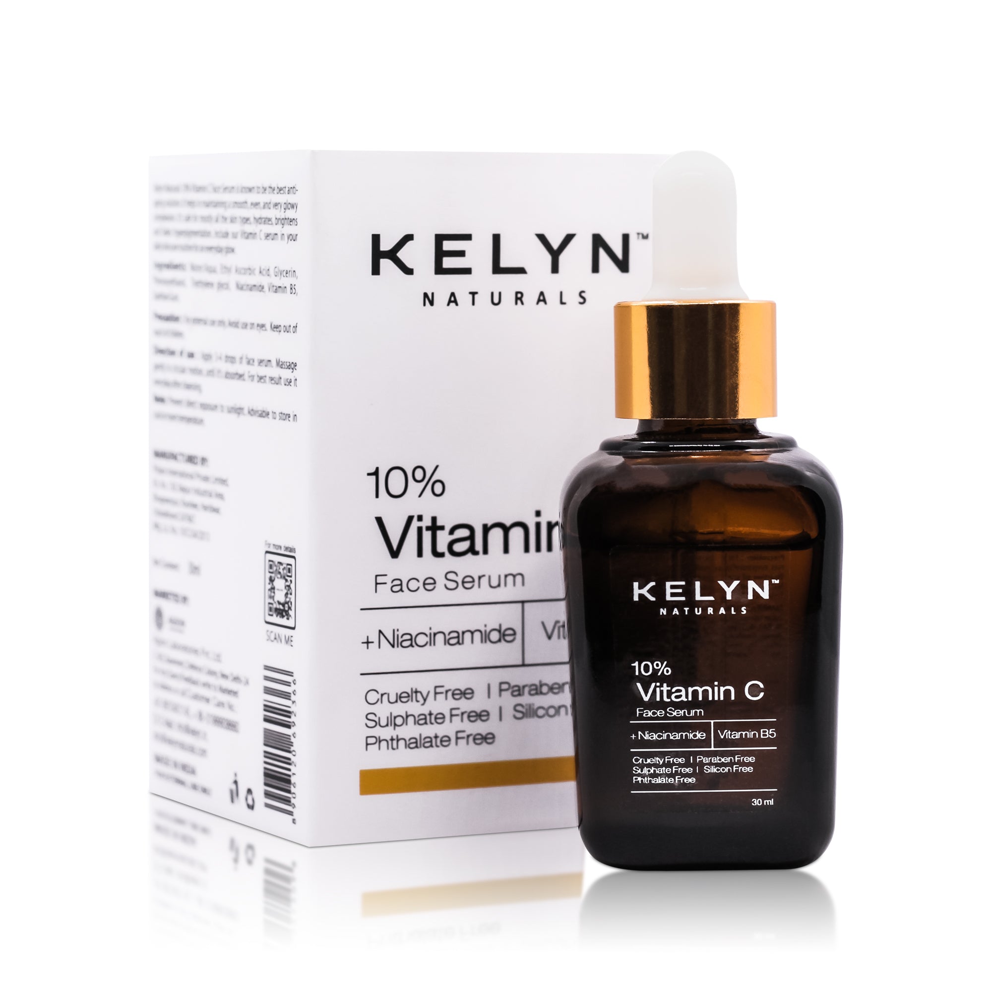 10% Vitamin C Face Serum (+Niacinamide + Vitamin B5), 30ml