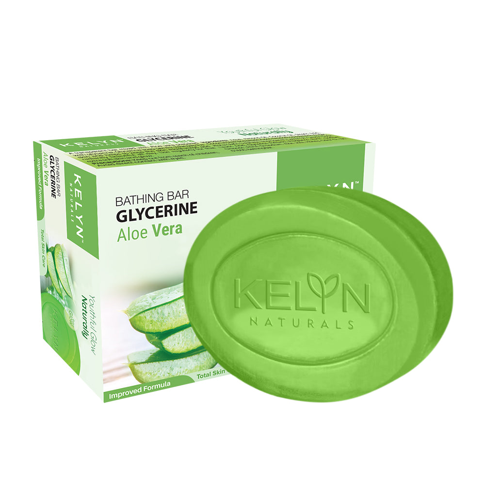 Kelyn Glycerin Aloe Vera Bathing Soap (Pack of 4) – 75g each