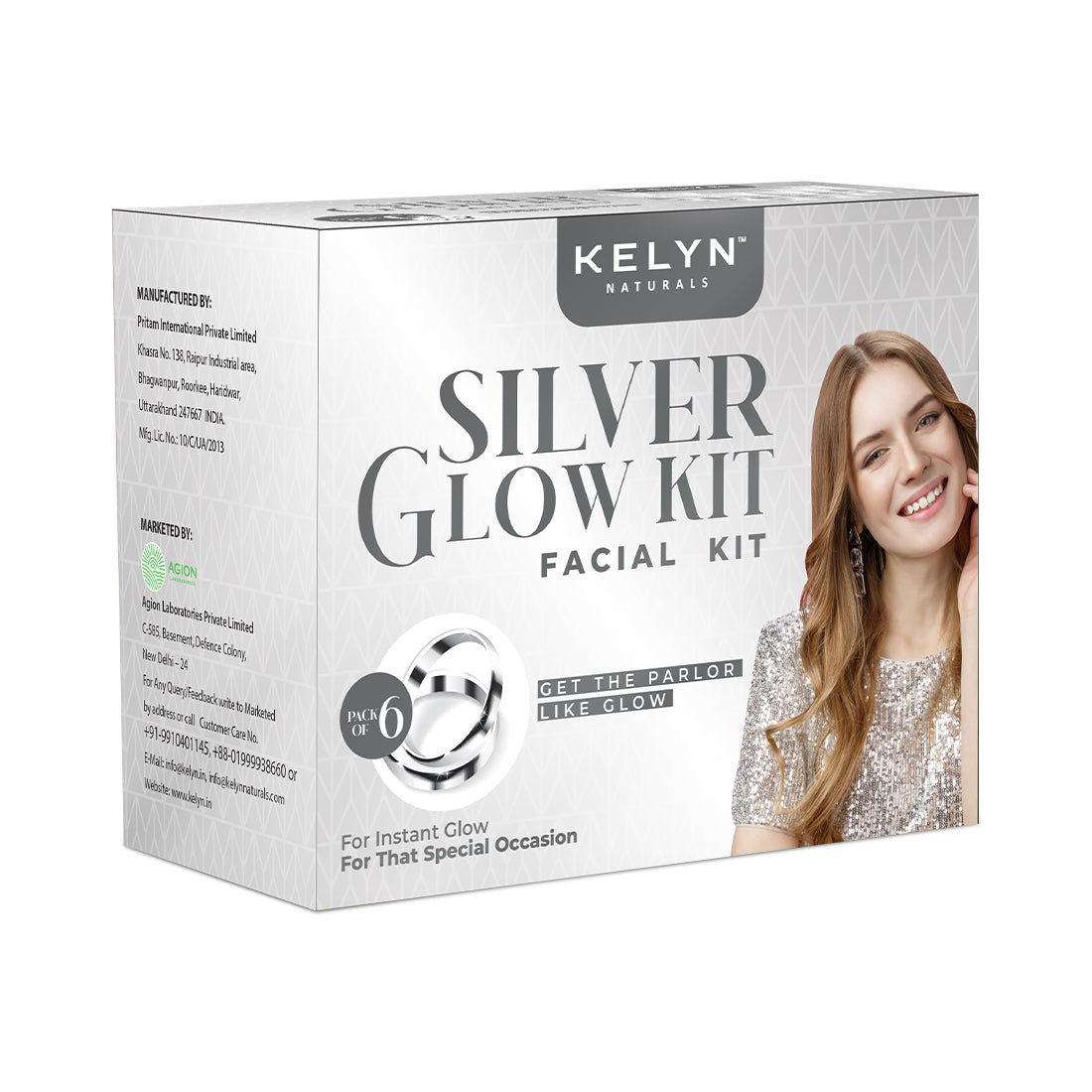 Kelyn Silver Glow Facial Kit (Pack of 6) - 60g