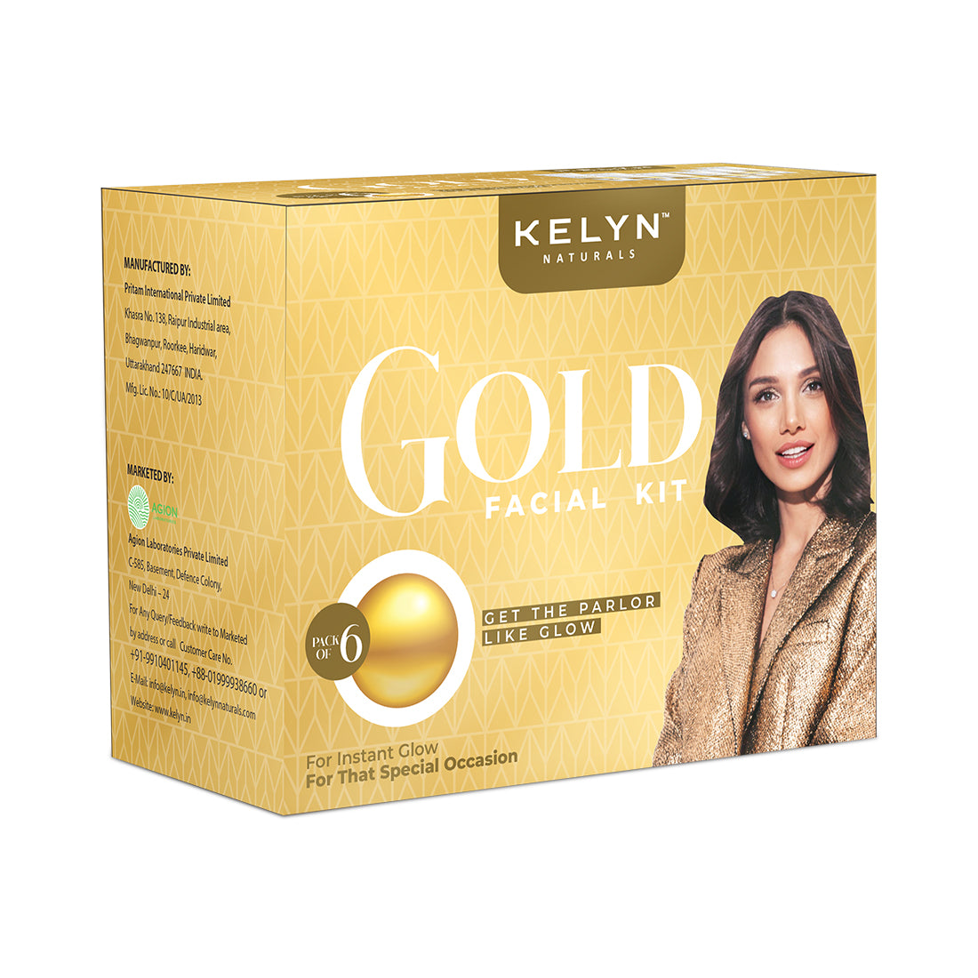 Kelyn Gold Facial Kit (Pack of 6) - 60g