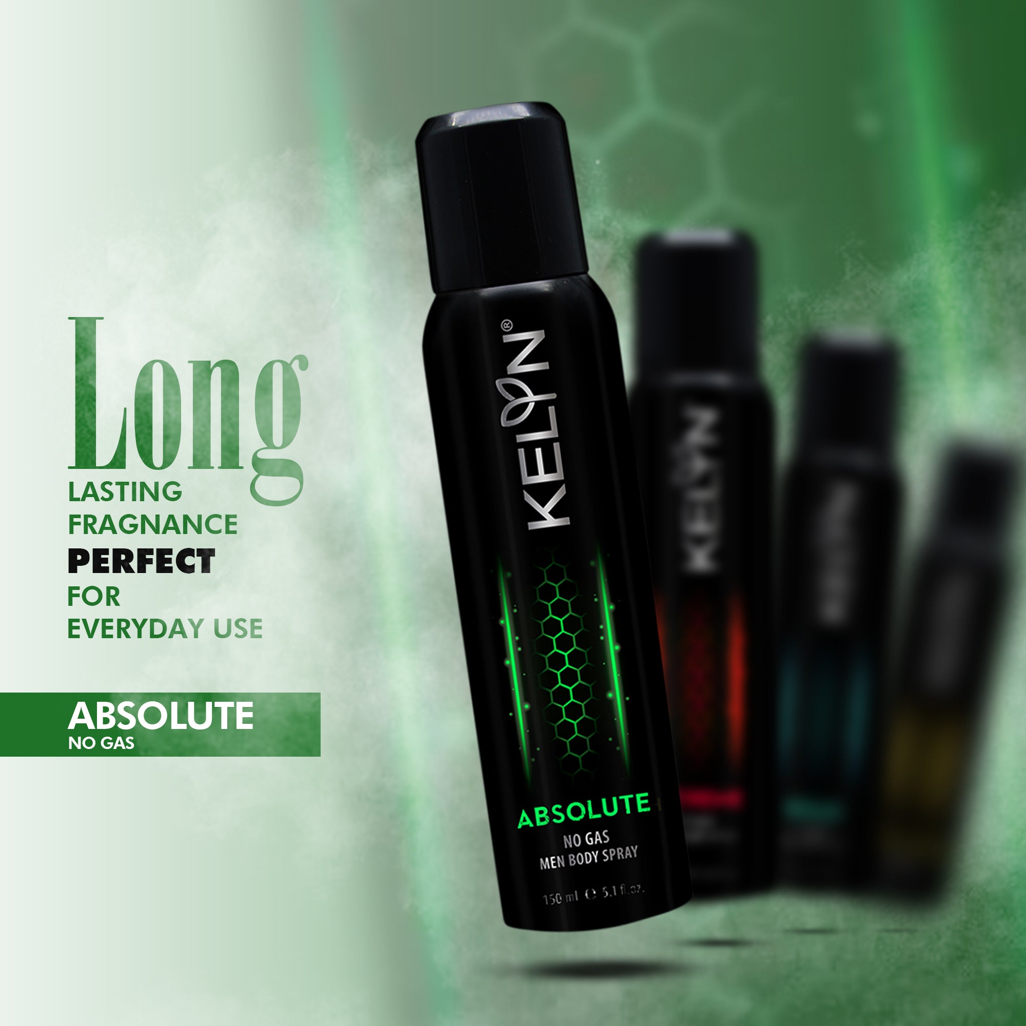 Absolute No Gas Deodorant For Men Body Spray, 150 ml