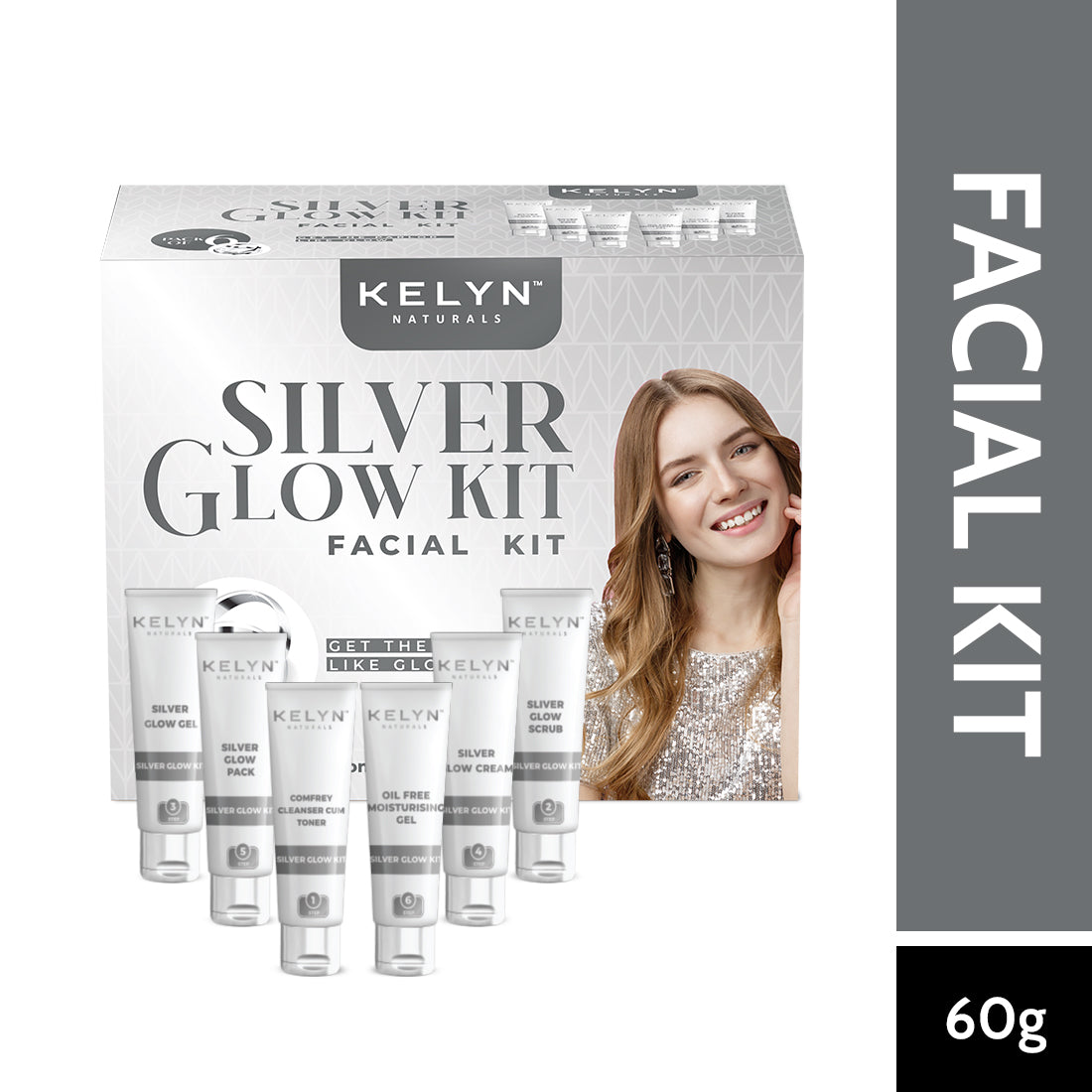 Kelyn Silver Glow Facial Kit (Pack of 6) - 60g