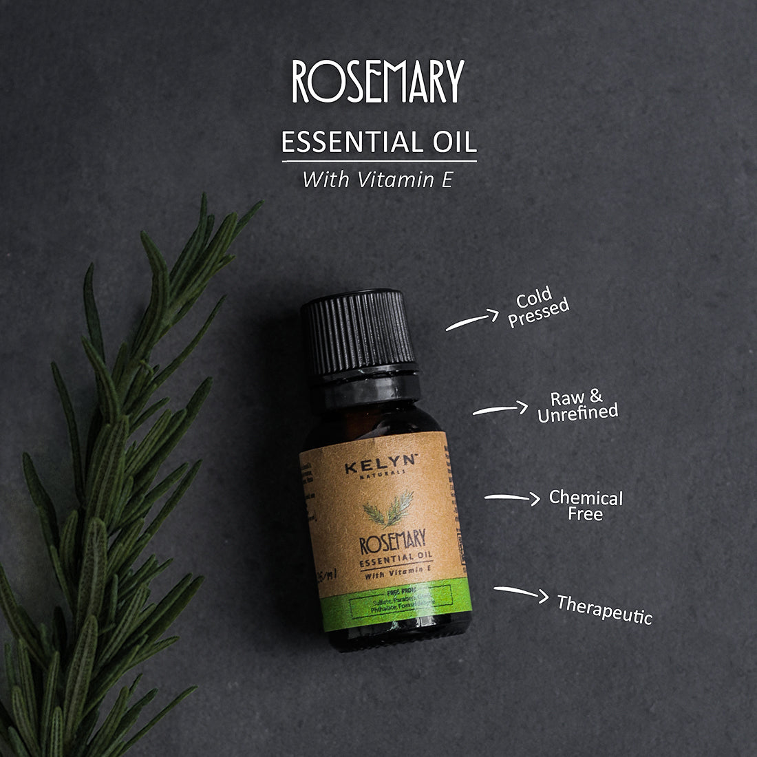 Kelyn Rosemary Essential Oil with Vitamin E - 15ml