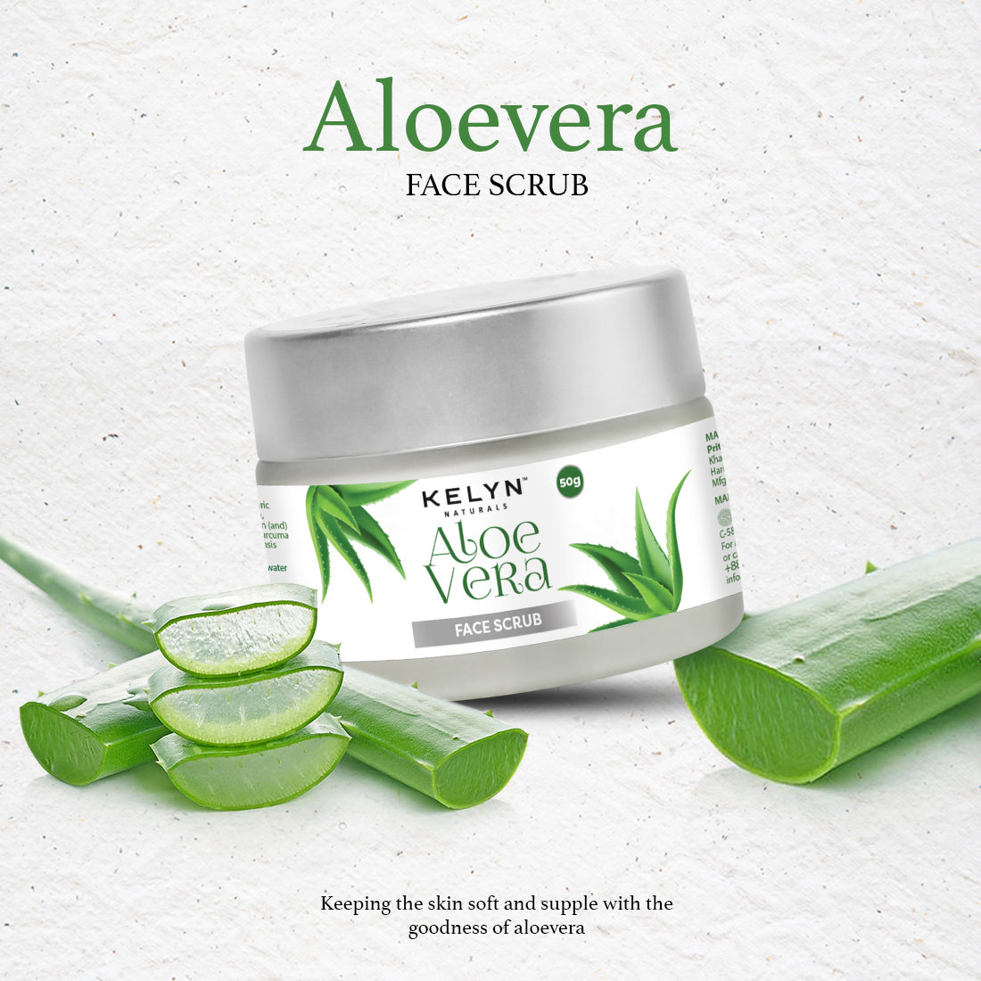 Aloe Vera Face Scrub with Natural Extracts – 50g