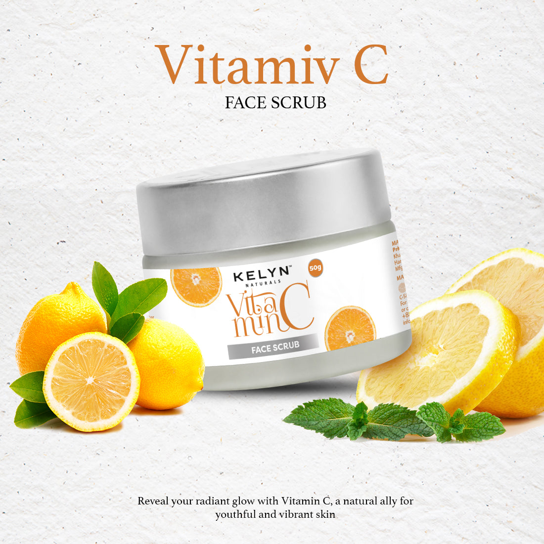Vitamin C Face Scrub with Natural Extracts – 50g