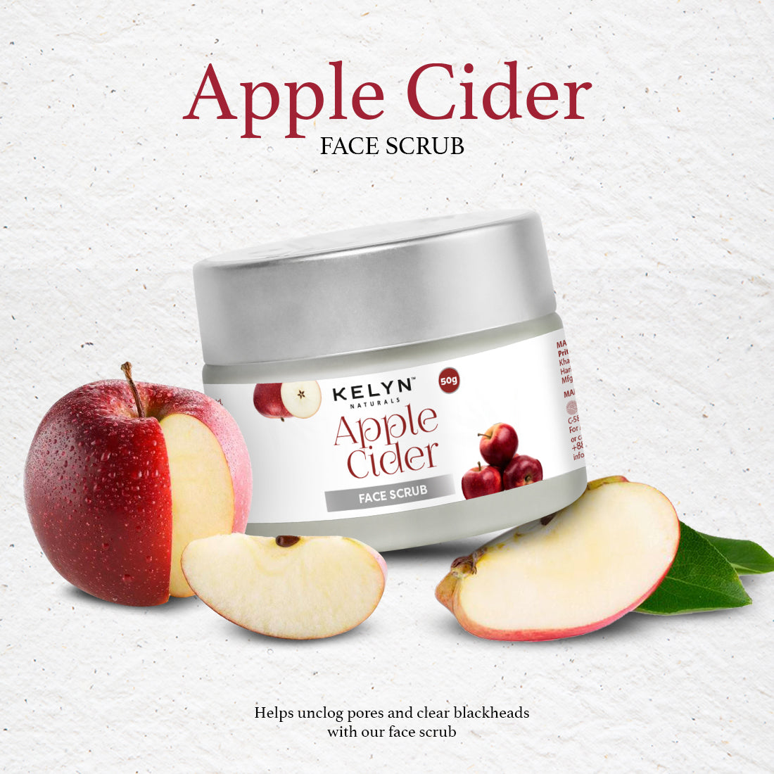 Apple Cider Face Scrub with Natural Extracts – 50g