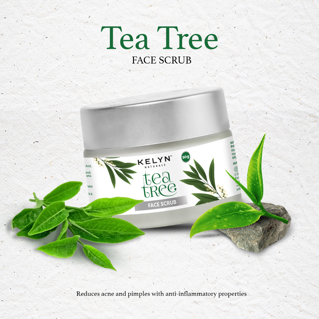 Tea Tree Face Scrub with Natural Extracts – 50g