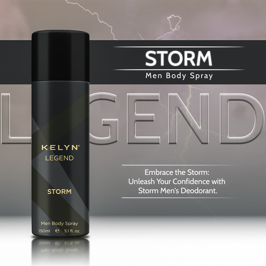 Legend Storm, Twister, Hurricane, Wave Deodorant for Men Body Spray (Pack of 4) 150 ml each