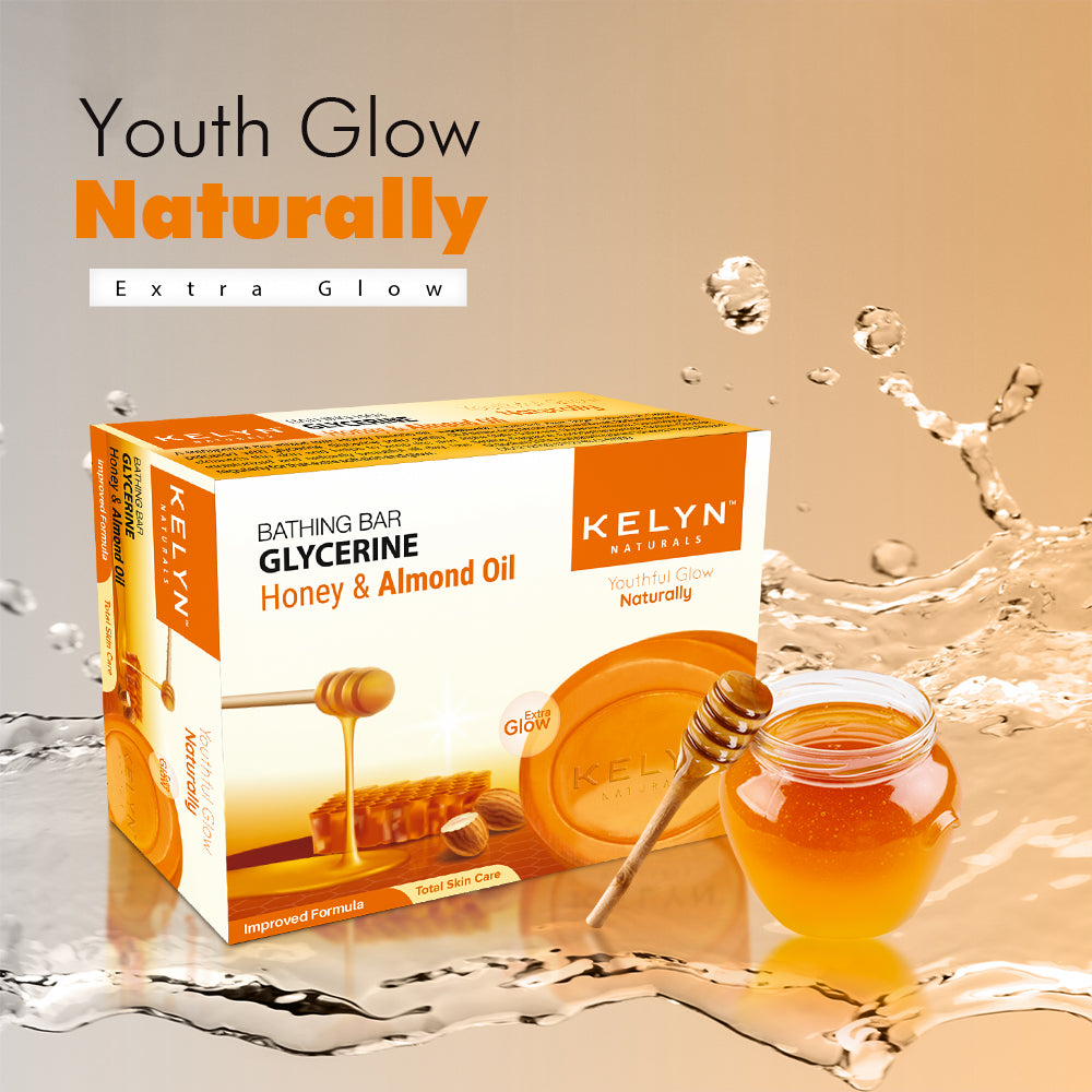 Kelyn Glycerine Honey & Almond Oil Bathing Soap (Pack of 6) – 75g each