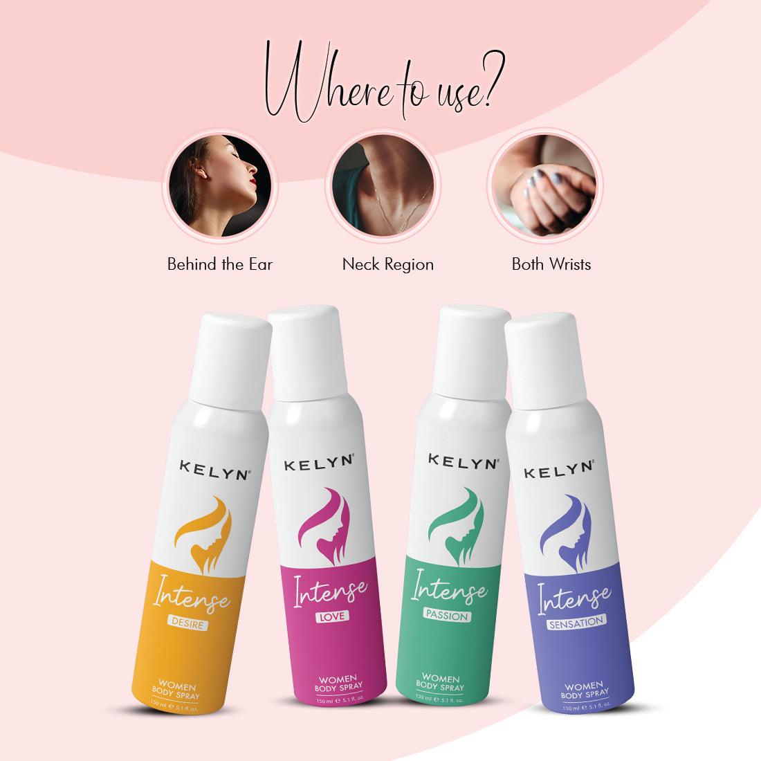 Intense Desire Deodorant for Women Body Spray, 150 ml