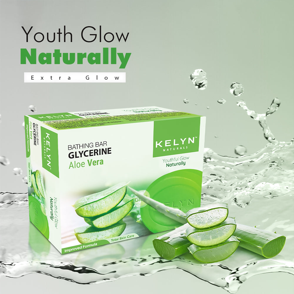 Kelyn Glycerin Aloe Vera Bathing Soap (Pack of 6) – 75g each