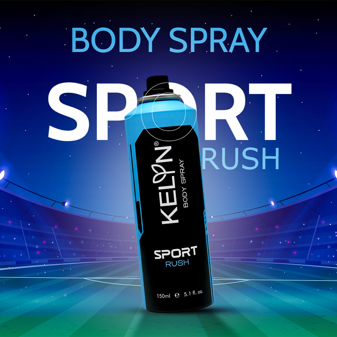 Sports Active, Rush, Intense Deodorants Body Spray (Pack of 3) 150ml each