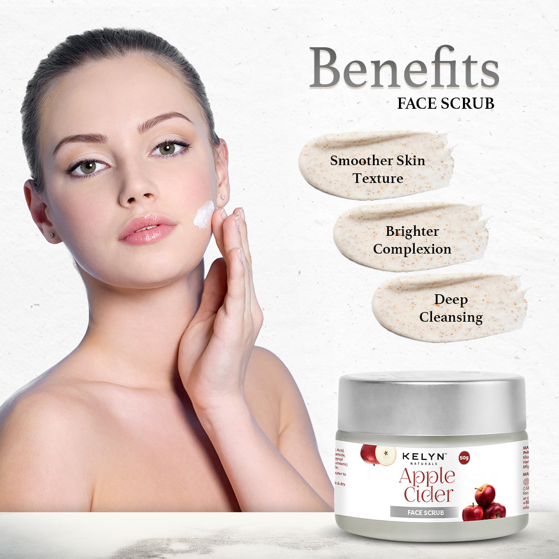 Apple Cider Face Scrub with Natural Extracts – 50g