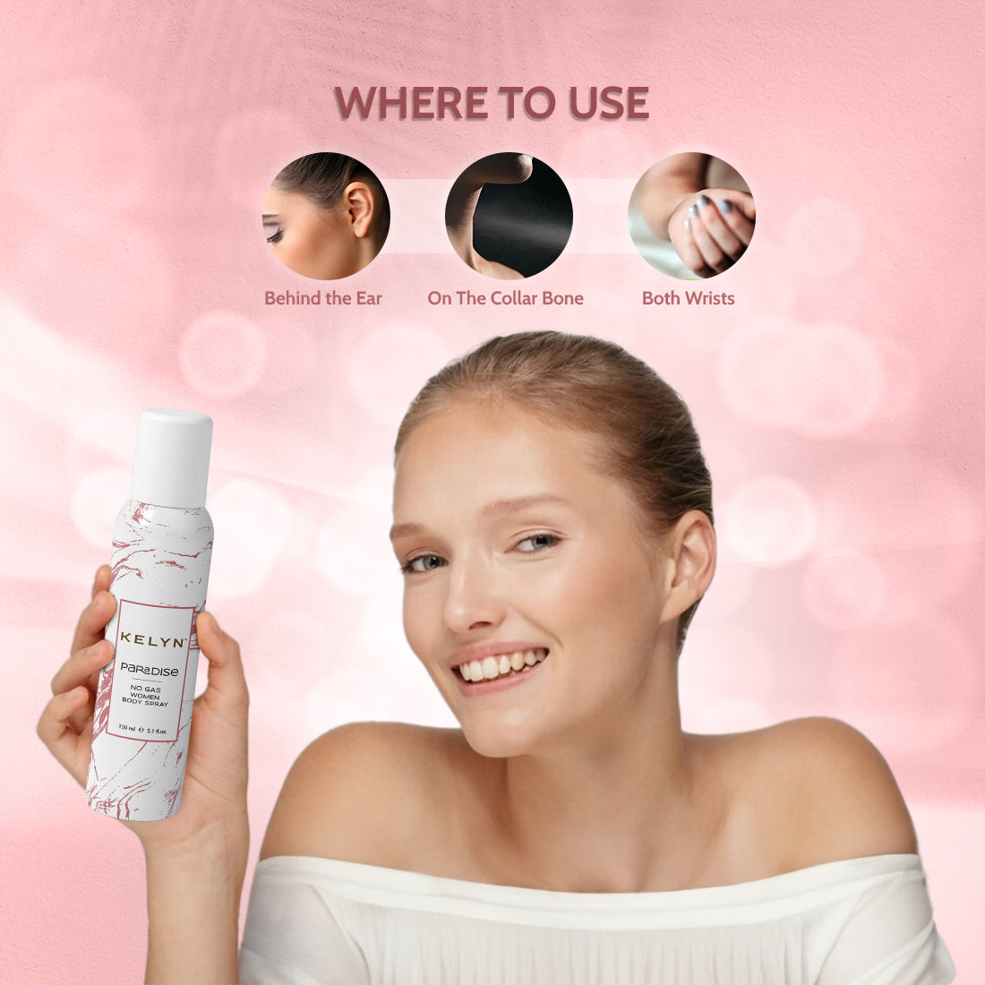 Paradise No Gas Deodorant for Women Body Spray, 150 ml