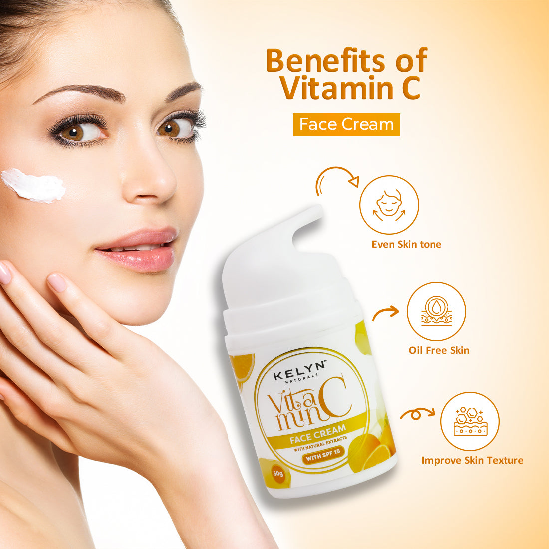 Vitamin C Face Cream with Natural Extracts, SPF 15 – 50g