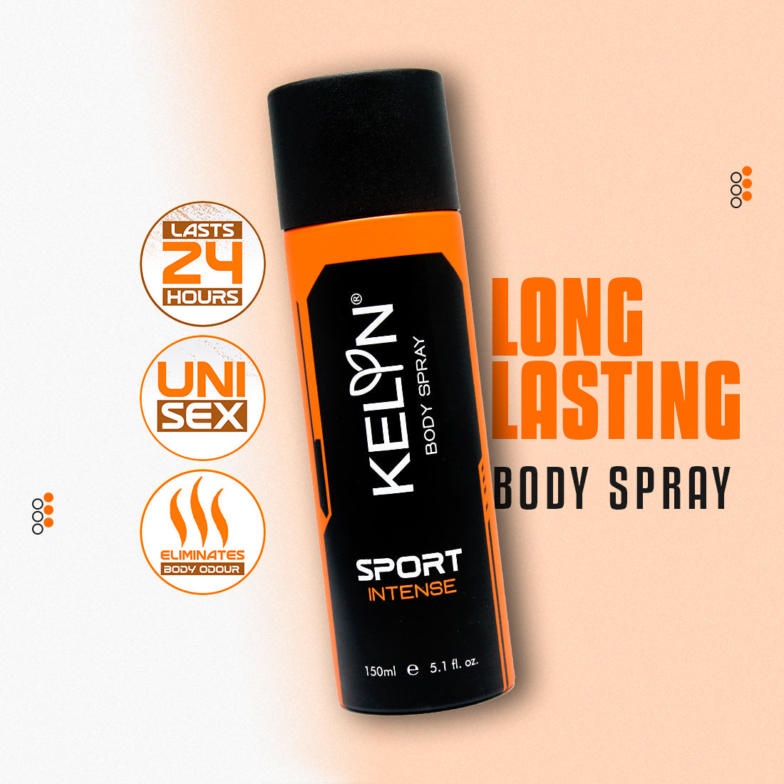 Sports Intense Deodorant Body Spray, 150 ml