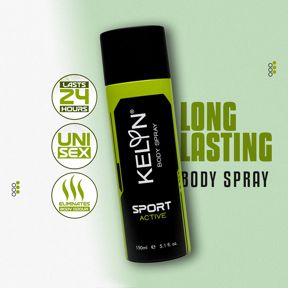 Sports Active Deodorant Body Spray, 150 ml
