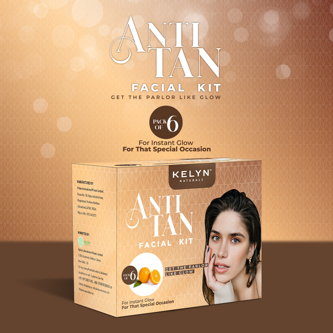 Kelyn Anti Tan Facial Kit (Pack of 6) - 60g