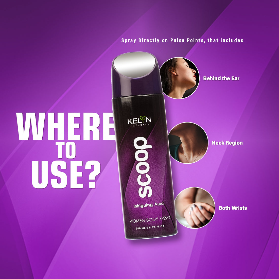 Scoop Deodorant for Women Body Spray, 200 ml