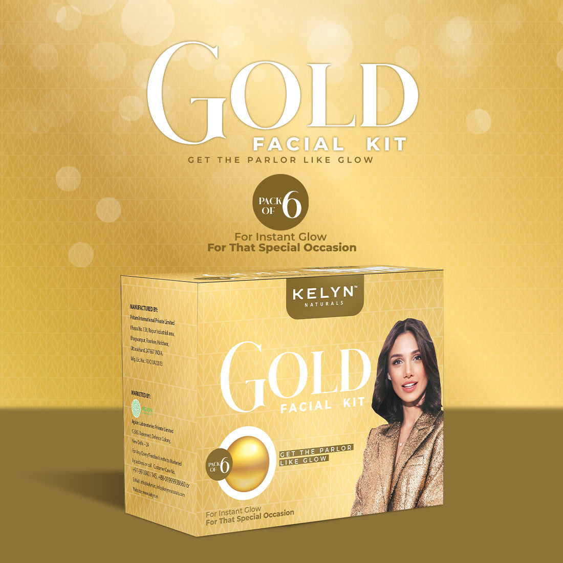 Kelyn Gold Facial Kit (Pack of 6) - 60g