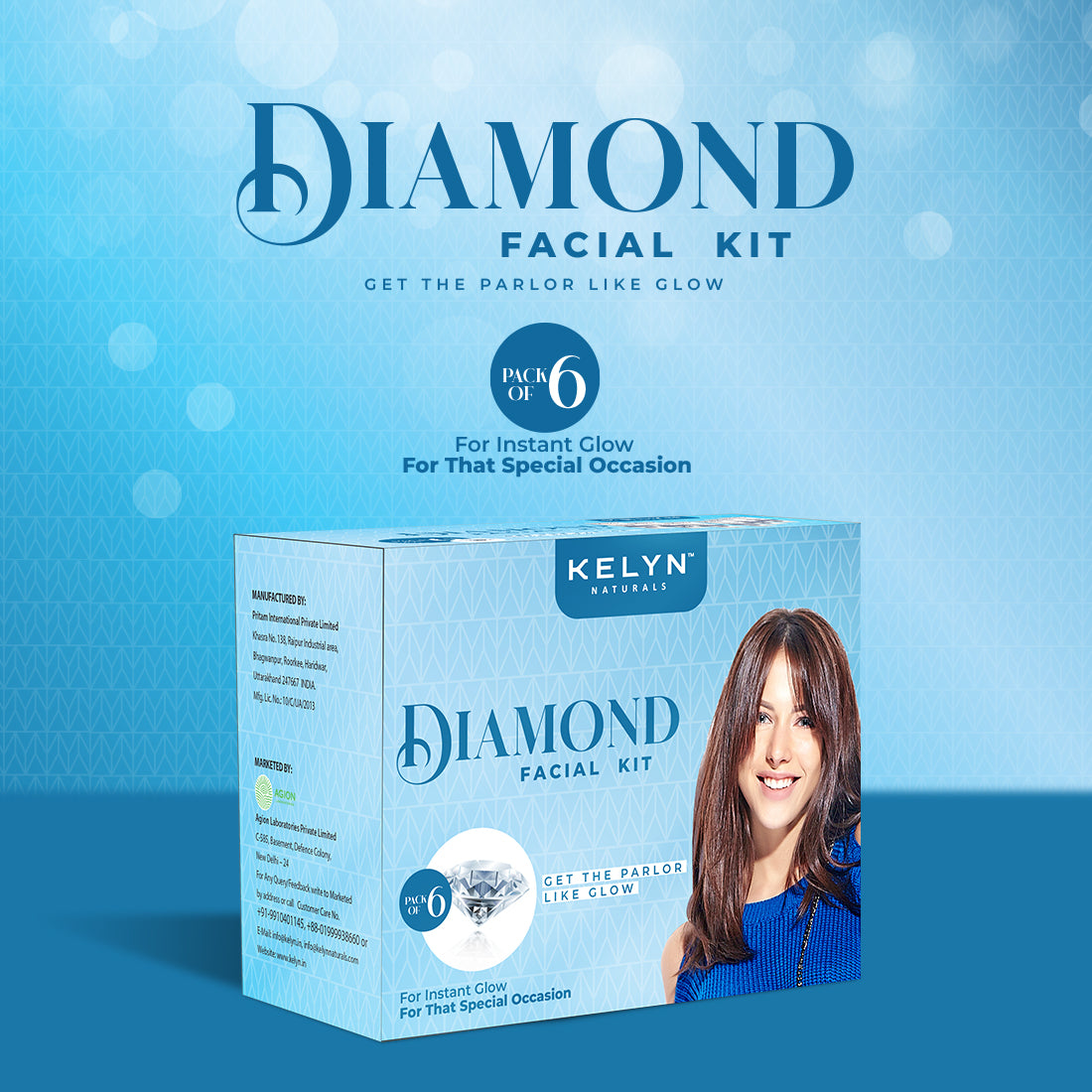 Kelyn Diamond Facial Kit (Pack of 6) - 60g