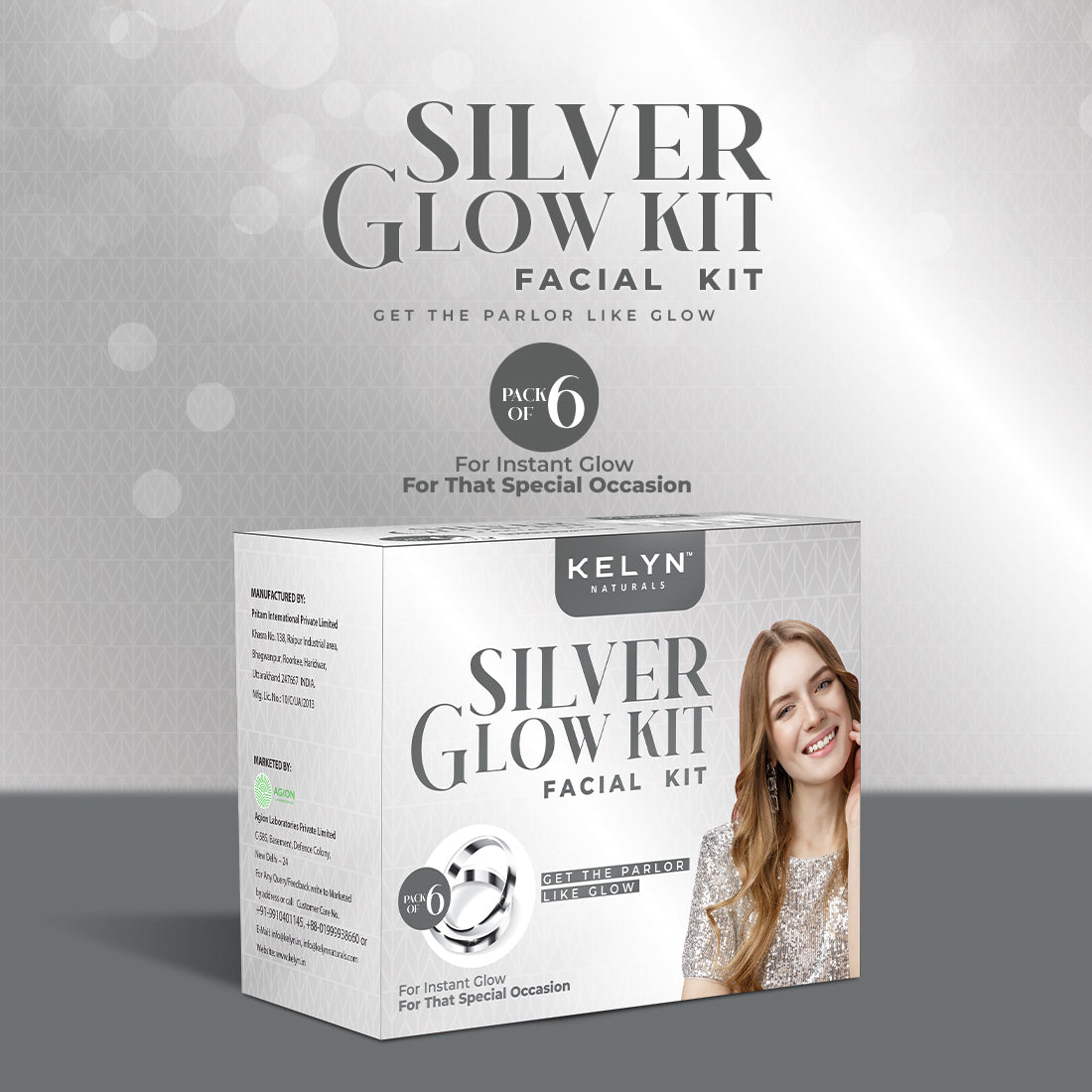 Kelyn Silver Glow Facial Kit (Pack of 6) - 60g