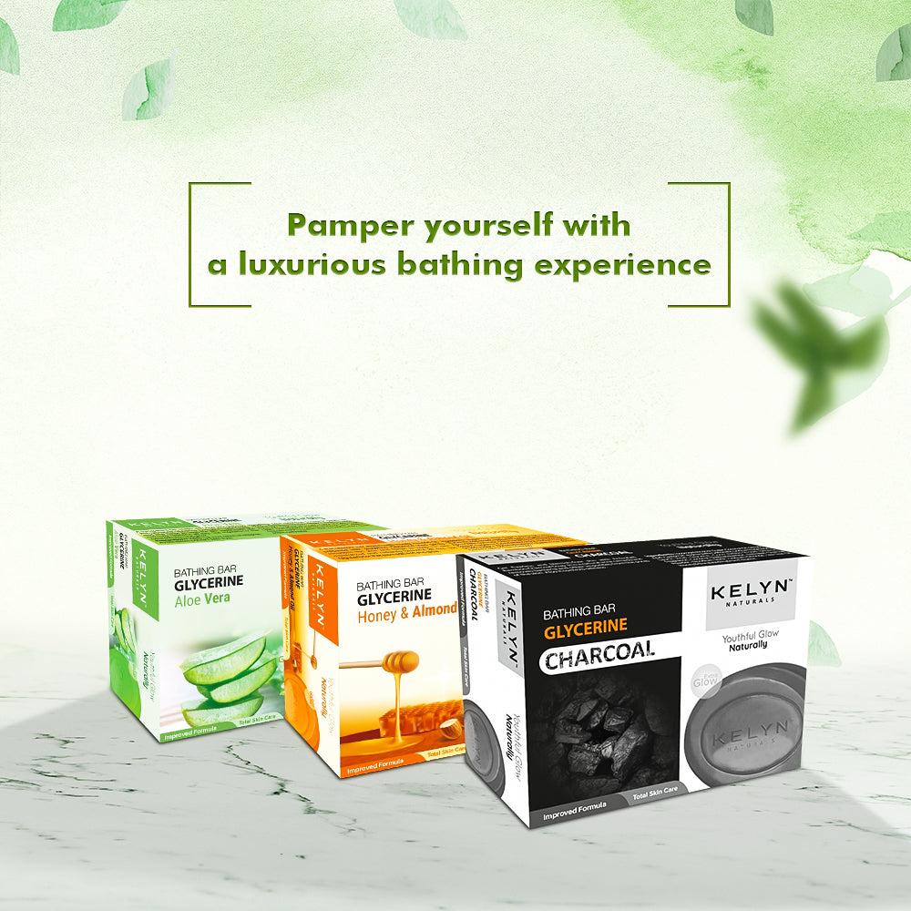 Kelyn Glycerin Aloe Vera Bathing Soap (Pack of 6) – 75g each