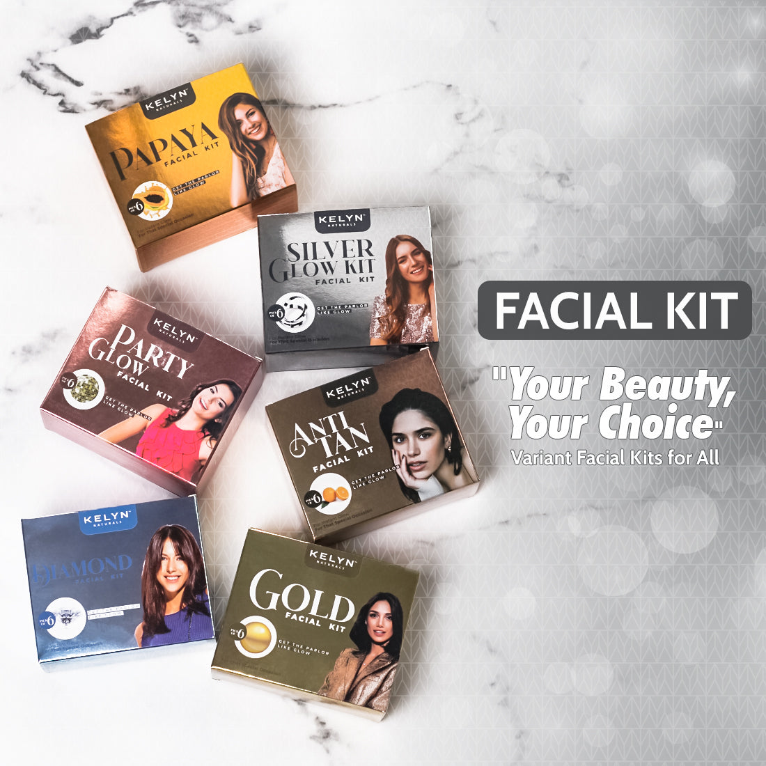 Kelyn Diamond Facial Kit (Pack of 6) - 60g