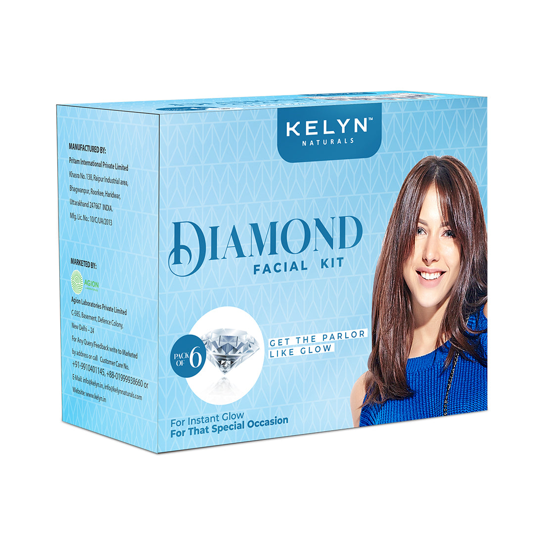 Kelyn Diamond Facial Kit (Pack of 6) - 60g