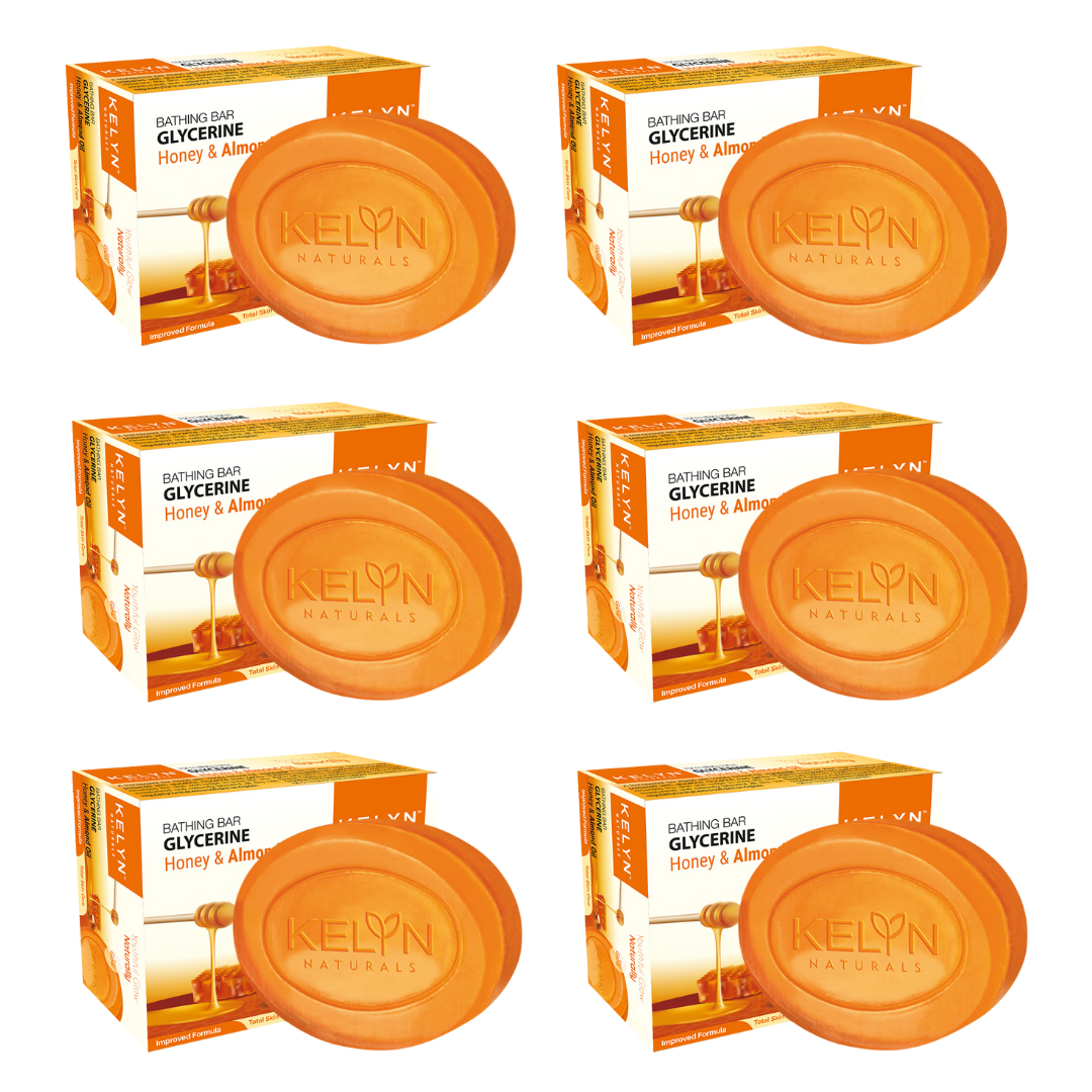Kelyn Glycerine Honey & Almond Oil Bathing Soap (Pack of 6) – 75g each